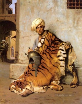  comerciante Pintura - Mercader de pieles de El Cairo Orientalismo árabe griego Jean Leon Gerome